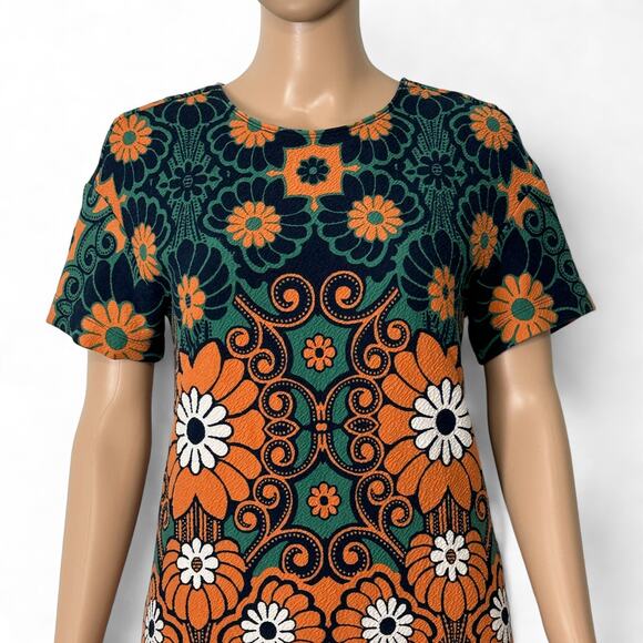 Anthropologie Maeve Hippy Short Sleeve Floral Shift Mini Dress (XS) - Picture 4 of 16